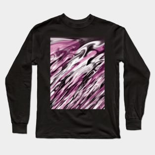 Pink And Grey Abstract Art Long Sleeve T-Shirt